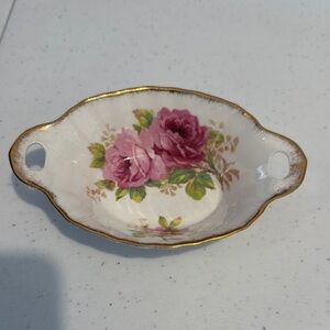 Royal Albert Floral Porcelain Bowl with Gold Trim